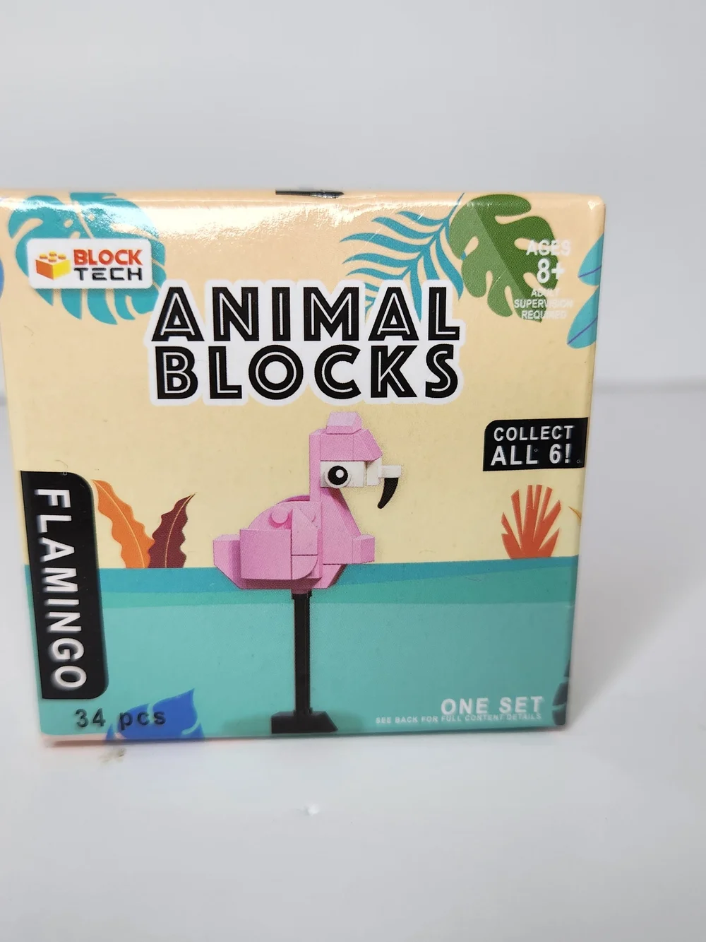 3 Block Tech Animal Blocks Building Sets - Elephant, Bee, Flamingo